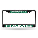 Colorado State Rams Black Laser Chrome 12 x 6 License Plate Frame
