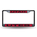 Utah Utes Black Laser Chrome 12 x 6 License Plate Frame