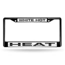Miami Heat Black Laser Chrome 12 x 6 License Plate Frame