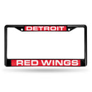 Detroit Red Wings Black Laser Chrome 12 x 6 License Plate Frame