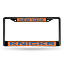 New York Knicks Black Laser Chrome 12 x 6 License Plate Frame