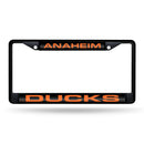 Anaheim Ducks Black Laser Chrome 12 x 6 License Plate Frame