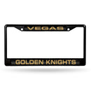 Vegas Golden Knights Black Laser Chrome 12 x 6 License Plate Frame