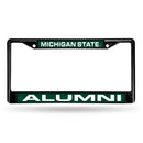 Michigan State Spartans Black Laser Chrome 12 x 6 License Plate Frame