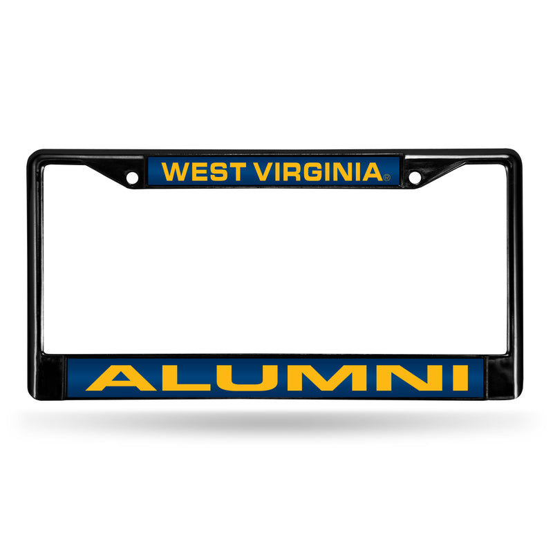 West Virginia Mountaineers Black Laser Chrome 12 x 6 License Plate Frame