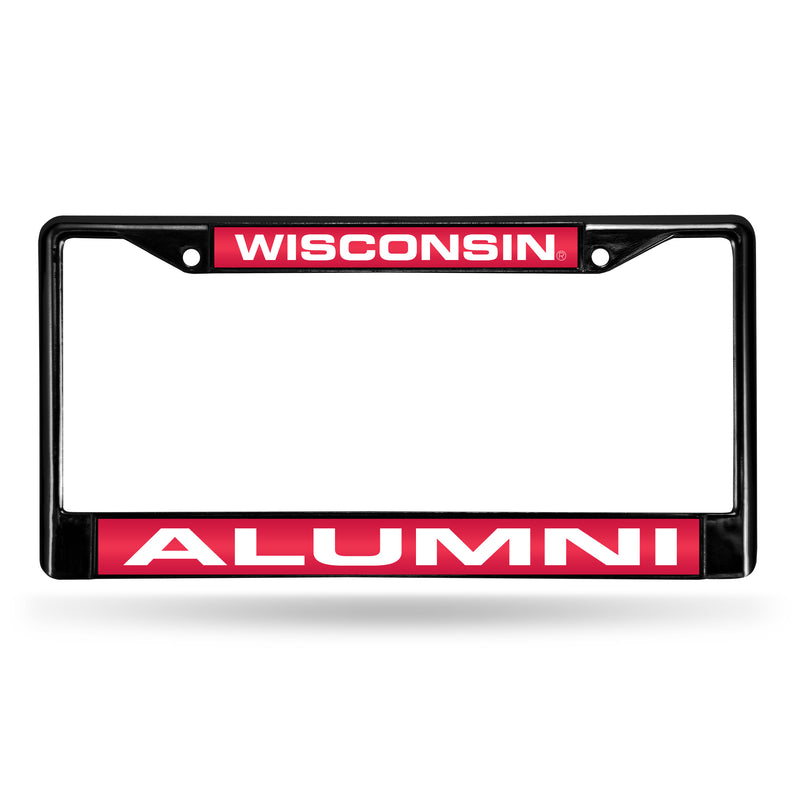 Wisconsin Badgers Black Laser Chrome 12 x 6 License Plate Frame