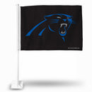 NFL Carolina Panthers Double Sided Car Flag -  16" x 19" - Strong Pole that Hooks Onto Car/Truck/Automobile By Rico Industries