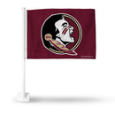 NCAA Florida State Seminoles Double Sided Car Flag -  16" x 19" - Strong Pole that Hooks Onto Car/Truck/Automobile By Rico Industries