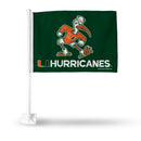 Miami Hurricanes Ibis Logo Car Flag - White Pole