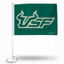 NCAA South Florida Bulls Double Sided Car Flag -  16" x 19" - Strong Pole that Hooks Onto Car/Truck/Automobile By Rico Industries