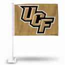 NCAA Central Florida Knights Double Sided Car Flag -  16" x 19" - Strong Pole that Hooks Onto Car/Truck/Automobile By Rico Industries