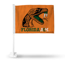 NCAA Florida A&M Rattlers Double Sided Car Flag -  16" x 19" - Strong Pole that Hooks Onto Car/Truck/Automobile By Rico Industries