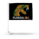 NCAA Florida A&M Rattlers Double Sided Car Flag -  16" x 19" - Strong Pole that Hooks Onto Car/Truck/Automobile By Rico Industries