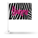NCAA Nebraska Cornhuskers Double Sided Car Flag -  16" x 19" - Strong Pole that Hooks Onto Car/Truck/Automobile By Rico Industries