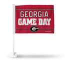Georgia University Game Day Car Flag On White Pole
