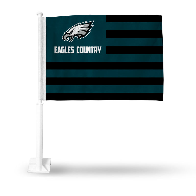 NFL Philadelphia Eagles Double Sided Car Flag -  16" x 19" - Strong Pole that Hooks Onto Car/Truck/Automobile By Rico Industries