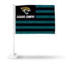NFL Jacksonville Jaguars Double Sided Car Flag -  16" x 19" - Strong Pole that Hooks Onto Car/Truck/Automobile By Rico Industries