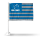 NFL Detroit Lions Double Sided Car Flag -  16" x 19" - Strong Pole that Hooks Onto Car/Truck/Automobile By Rico Industries