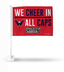 NHL Washington Capitals Double Sided Car Flag -  16" x 19" - Strong Pole that Hooks Onto Car/Truck/Automobile By Rico Industries