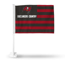 NFL Tampa Bay Buccaneers Double Sided Car Flag -  16" x 19" - Strong Pole that Hooks Onto Car/Truck/Automobile By Rico Industries