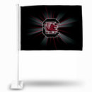 South Carolina Gamecocks Starburst Logo Black Car Flag - White Pole