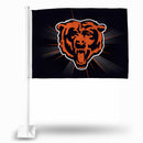 NFL Chicago Bears Double Sided Car Flag -  16" x 19" - Strong Pole that Hooks Onto Car/Truck/Automobile By Rico Industries