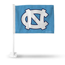 NCAA North Carolina Tar Heels Double Sided Car Flag -  16" x 19" - Strong Pole that Hooks Onto Car/Truck/Automobile By Rico Industries