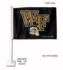 NCAA Wake Forest Demon Deacons Double Sided Car Flag -  16" x 19" - Strong Pole that Hooks Onto Car/Truck/Automobile By Rico Industries