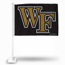 NCAA Wake Forest Demon Deacons Double Sided Car Flag -  16" x 19" - Strong Pole that Hooks Onto Car/Truck/Automobile By Rico Industries