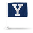 Yale Bulldogs Car Flag on White Pole