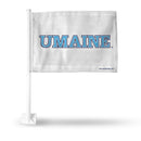 NCAA Maine Black Bears Double Sided Car Flag -  16" x 19" - Strong Pole that Hooks Onto Car/Truck/Automobile By Rico Industries