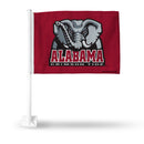 NCAA Alabama Crimson Tide Double Sided Car Flag -  16" x 19" - Strong Pole that Hooks Onto Car/Truck/Automobile By Rico Industries