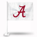 NCAA Alabama Crimson Tide Double Sided Car Flag -  16" x 19" - Strong Pole that Hooks Onto Car/Truck/Automobile By Rico Industries