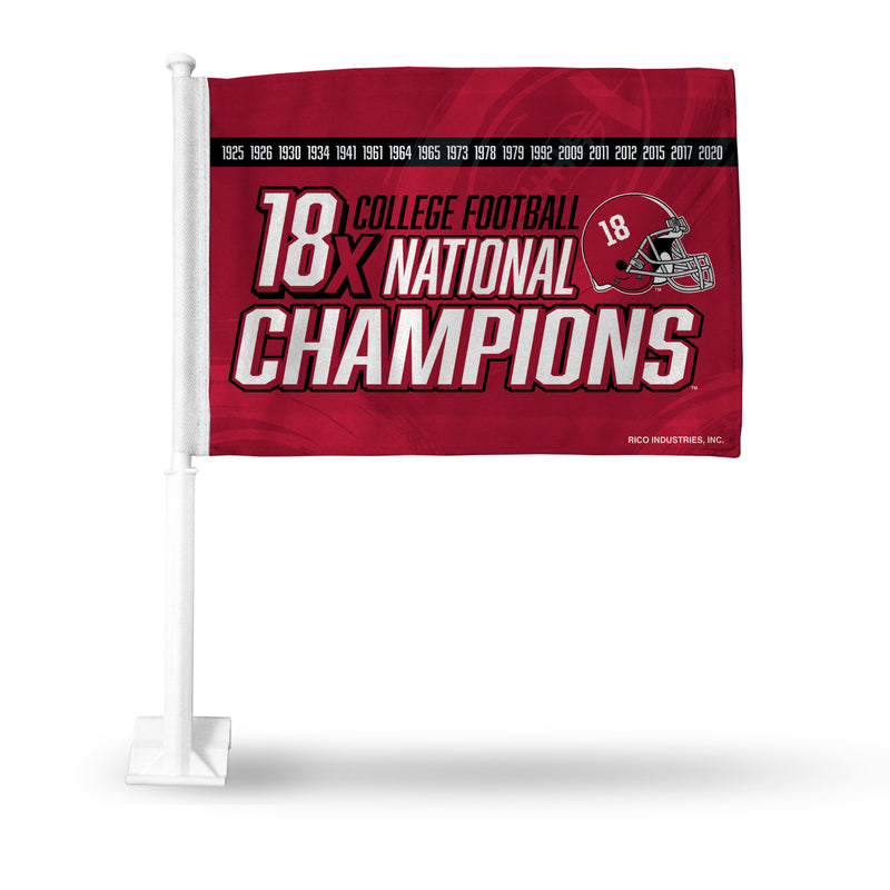 Alabama University 18 Time College Football Champs Car Flag