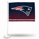 NFL New England Patriots Double Sided Car Flag -  16" x 19" - Strong Pole that Hooks Onto Car/Truck/Automobile By Rico Industries