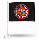 NCAA Louisiana-Lafayette Ragin Cajuns Double Sided Car Flag -  16" x 19" - Strong Pole that Hooks Onto Car/Truck/Automobile By Rico Industries
