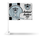 NFL Las Vegas Raiders "Retro Design" Double Sided Car Flag -  16" x 19" - Strong Pole that Hooks Onto Car/Truck/Automobile By Rico Industries