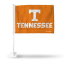 Tennessee Volunteers White Power T over Tennessee Orange Car Flag - White Pole