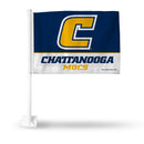 NCAA Tennessee-Chattanooga Mocs Double Sided Car Flag -  16" x 19" - Strong Pole that Hooks Onto Car/Truck/Automobile By Rico Industries