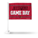 Louisville Game Day Car Flag On White Pole