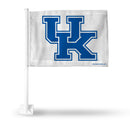 NCAA Kentucky Wildcats Double Sided Car Flag -  16" x 19" - Strong Pole that Hooks Onto Car/Truck/Automobile By Rico Industries