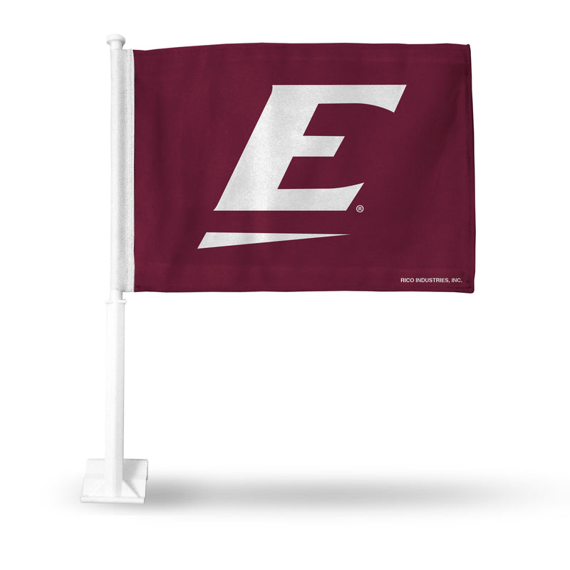 NCAA Eastern Kentucky Colonels Double Sided Car Flag -  16" x 19" - Strong Pole that Hooks Onto Car/Truck/Automobile By Rico Industries