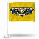 NCAA Morehead State  Eagles Double Sided Car Flag -  16" x 19" - Strong Pole that Hooks Onto Car/Truck/Automobile By Rico Industries