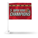 49Ers 5 Time Super Bowl Champs  Car Flag