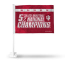 Indiana University 5 Time College Basketball Champs Car Flag