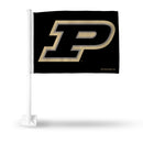 NCAA Purdue Boilermakers Double Sided Car Flag -  16" x 19" - Strong Pole that Hooks Onto Car/Truck/Automobile By Rico Industries