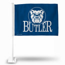 NCAA Butler Bulldogs Double Sided Car Flag -  16" x 19" - Strong Pole that Hooks Onto Car/Truck/Automobile By Rico Industries
