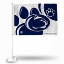 NCAA Penn State Nittany Lions Double Sided Car Flag -  16" x 19" - Strong Pole that Hooks Onto Car/Truck/Automobile By Rico Industries