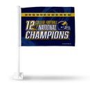 Michigan University 12 Time College Football Champions Car Flag - White Pole