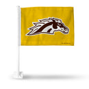 Western Michigan University Gold Car Flag - White Pole